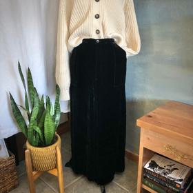 Rayon & Silk Velvet Skirt with Pockets