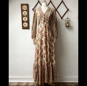 70s Calico Patchwork Prairie Dress