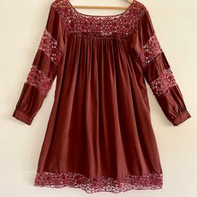 Guipure Lace & Silk Dress