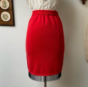 Knit Midi Skirt with Bead Detail