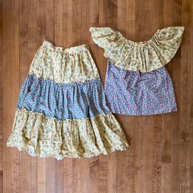 blouse + tiered skirt set, made in Calif