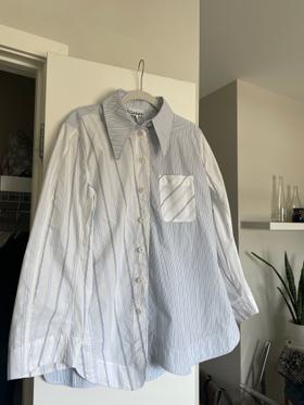 Asymmetrical Stripe Organic Cotton Shirt