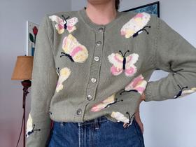 Vtg Butterfly knit sweater