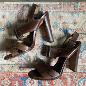 Chocolate brown slingback sandals