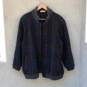 Vintage plaid wool coat