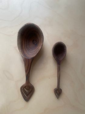 Pair of handcarved spoons