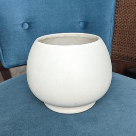 MCM White Ceramic Orb Vase