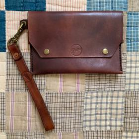 Handmade Leather Wallet Clutch Bag