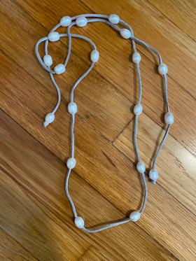 Pearl and suede strand necklace