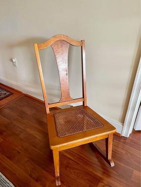 Maple rocking chair with cane seat