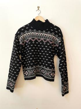 Cropped Fair Isle Wool Sweater