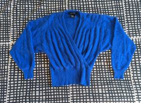 Vintage dolman faux-wrap angora sweater