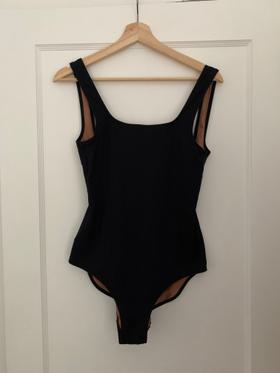 Black Ribbed One Piece