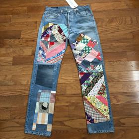 B SIDES x BODE Mid Rise Patchwork Jeans