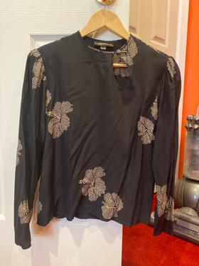 70s floral blouse