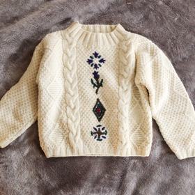 Hand knit Wool Embroidered Sweater