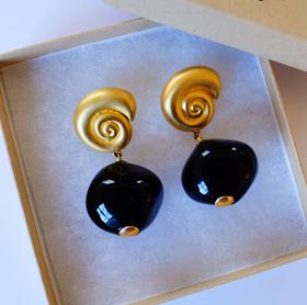 OOAK Gold-Plated Nautilus Licorice Drops
