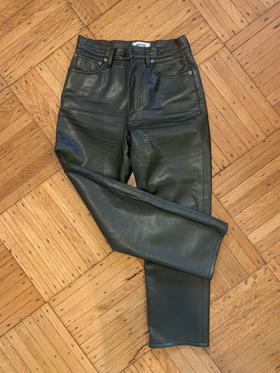 90's pinch waist recycled leather pants