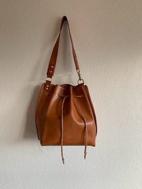 Leather & Brass Bucket Bag