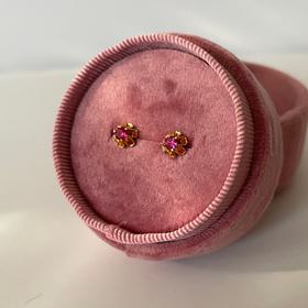 14k Buttercup Set Ruby Earrings