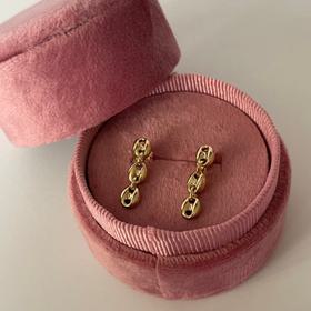14k Puffy Mariner Link Earrings