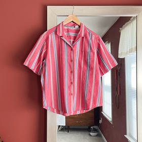 Classic striped short sleeve button down