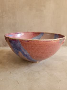 Glazed pottery serving bowl