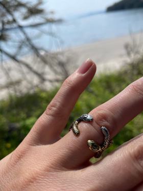 Spiral Snake Ring || Two Toned