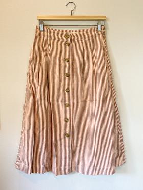 Patio Button-Front Midi Skirt in Clay