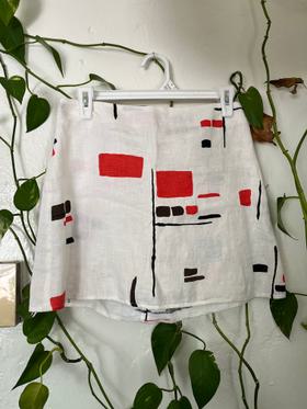Geometric Linen Skirt