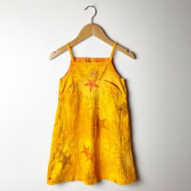 Orange Star Print Summer Dress