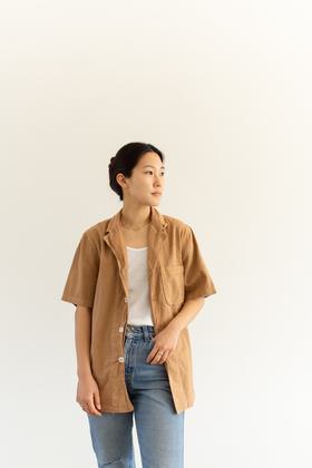 The Willet Shirt in Almond Brown S