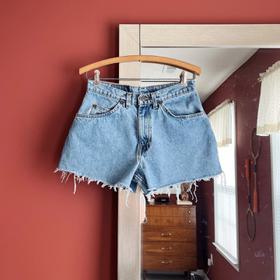 Relaxed fit denim cut off shorts
