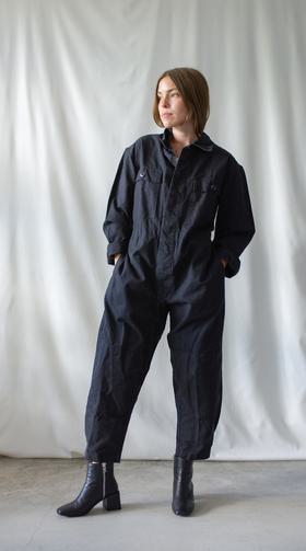 Vintage Black Canvas Coverall