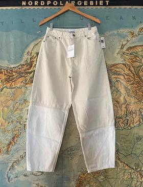 Two tone utility jeans in vanilla ice