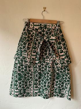 Floral Tie-Pocket Skirt