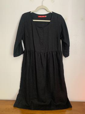 No. 12 Dress in Black Linen