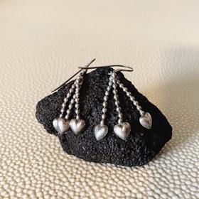 Tri-Heart Dangle Earrings