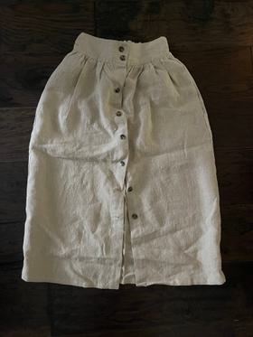Linen Skirt with Buttons