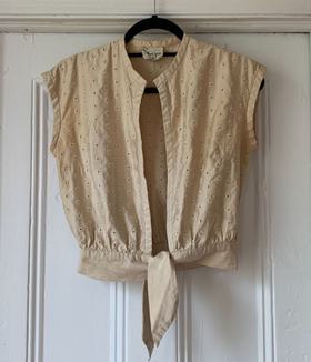 Tie front eyelet blouse