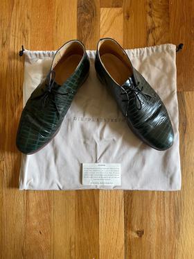 Lupe Green Croc Embossed Desert Boots