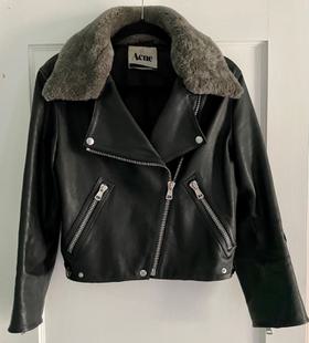 Rita Leather Jacket w Shearling Collar