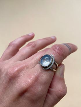 half moon moonstone ring