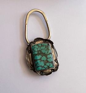 Sterling Silver Turquoise Key Ring