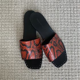 Jessa Embossed Leather Slide Sandal
