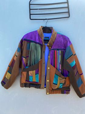 One of a Kind Mixed Material Bomber