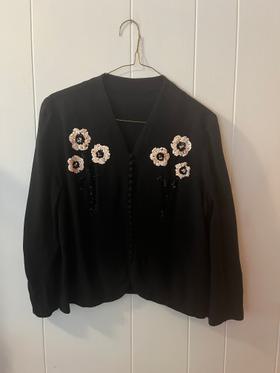 Vintage French Embroidered floral blouse