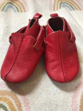 Red Leather Baby Shoes