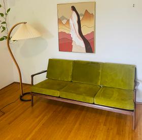 Danish Mid Century Modern Slat Back Sofa