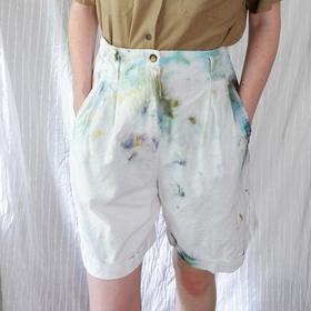 80's linen high waisted dyed shorts
